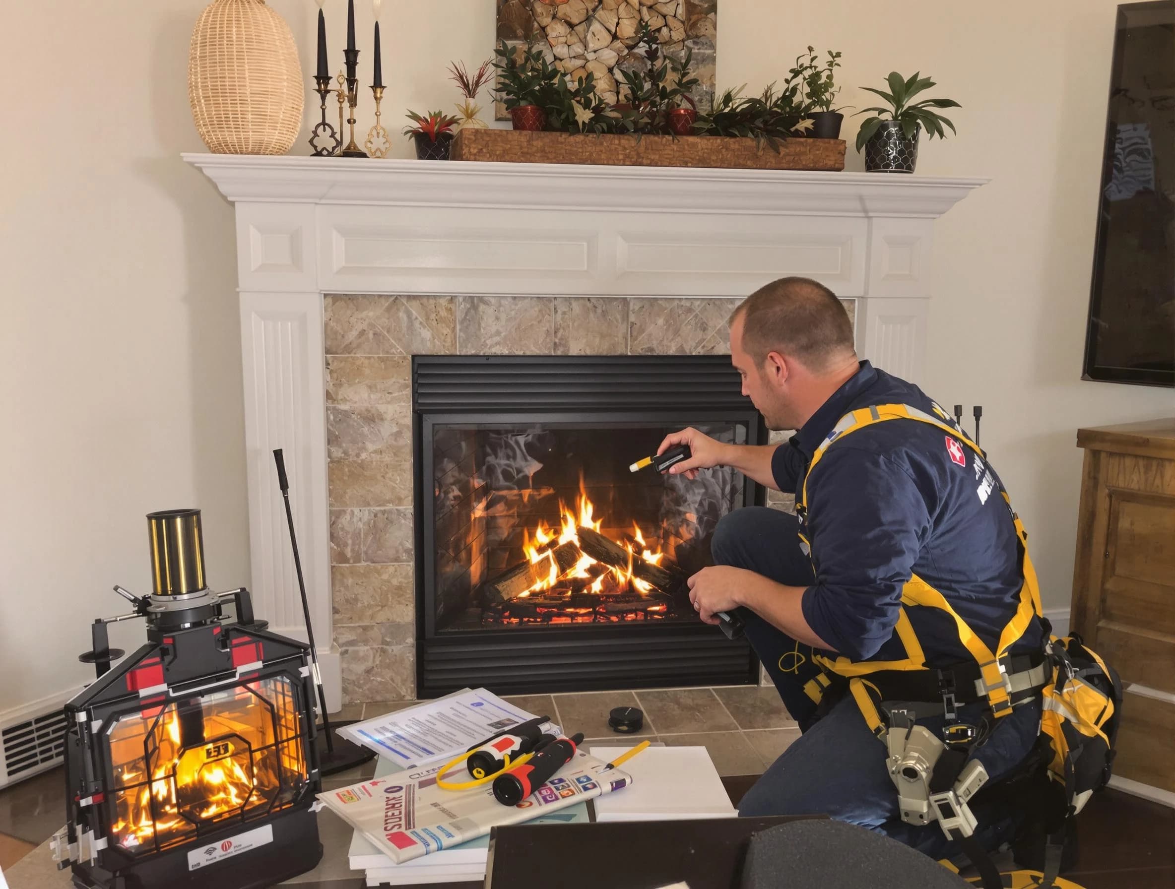 Safety-focused fireplace inspection by Union Chimney Sweep in Union, NJ