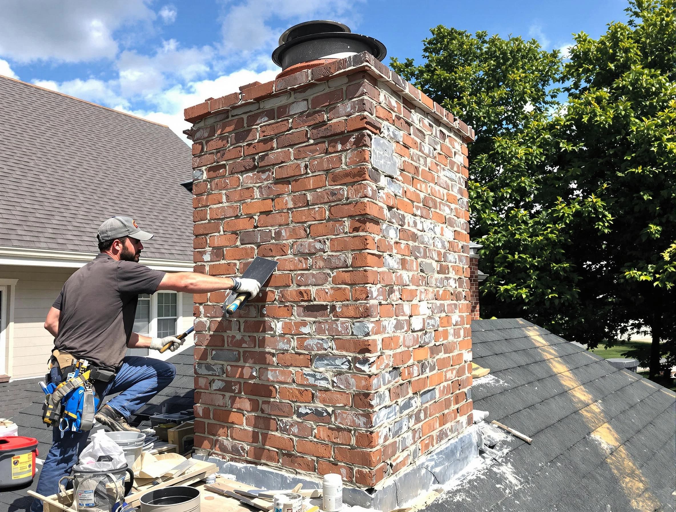 Completed chimney rebuild by Union Chimney Sweep in Union, NJ