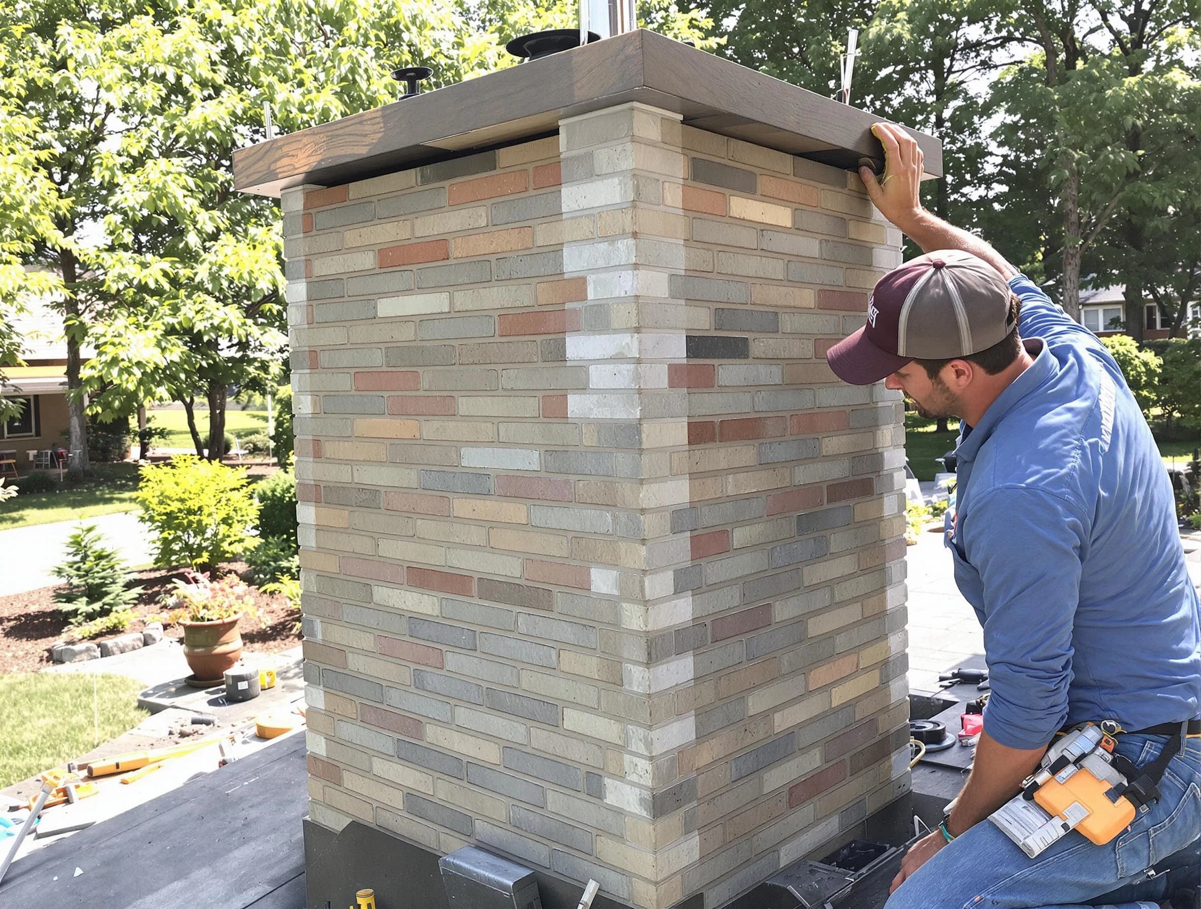 Union Chimney Sweep completing a modern chimney remodel in Union, NJ