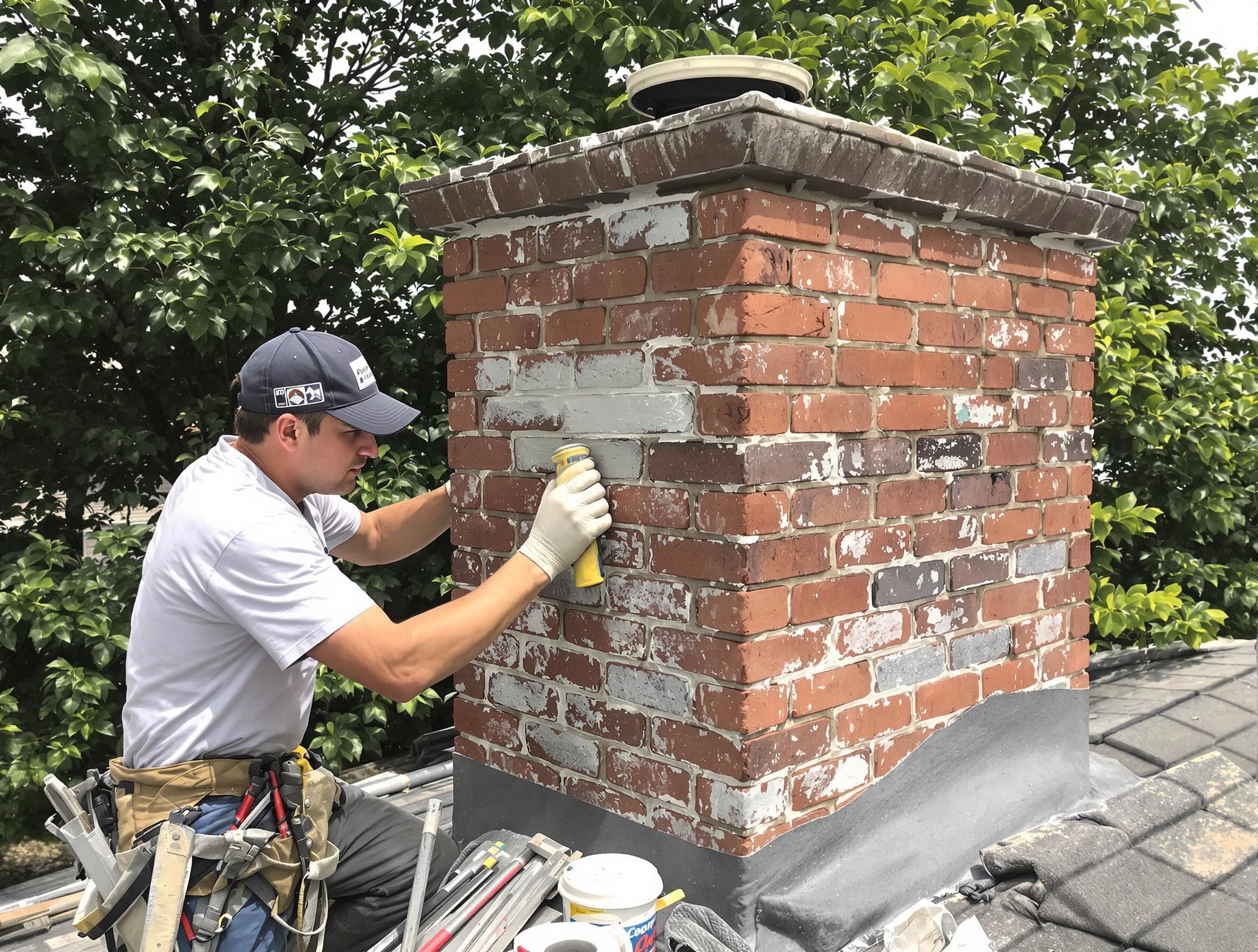 Union Chimney Sweep restoring an aging chimney in Union, NJ