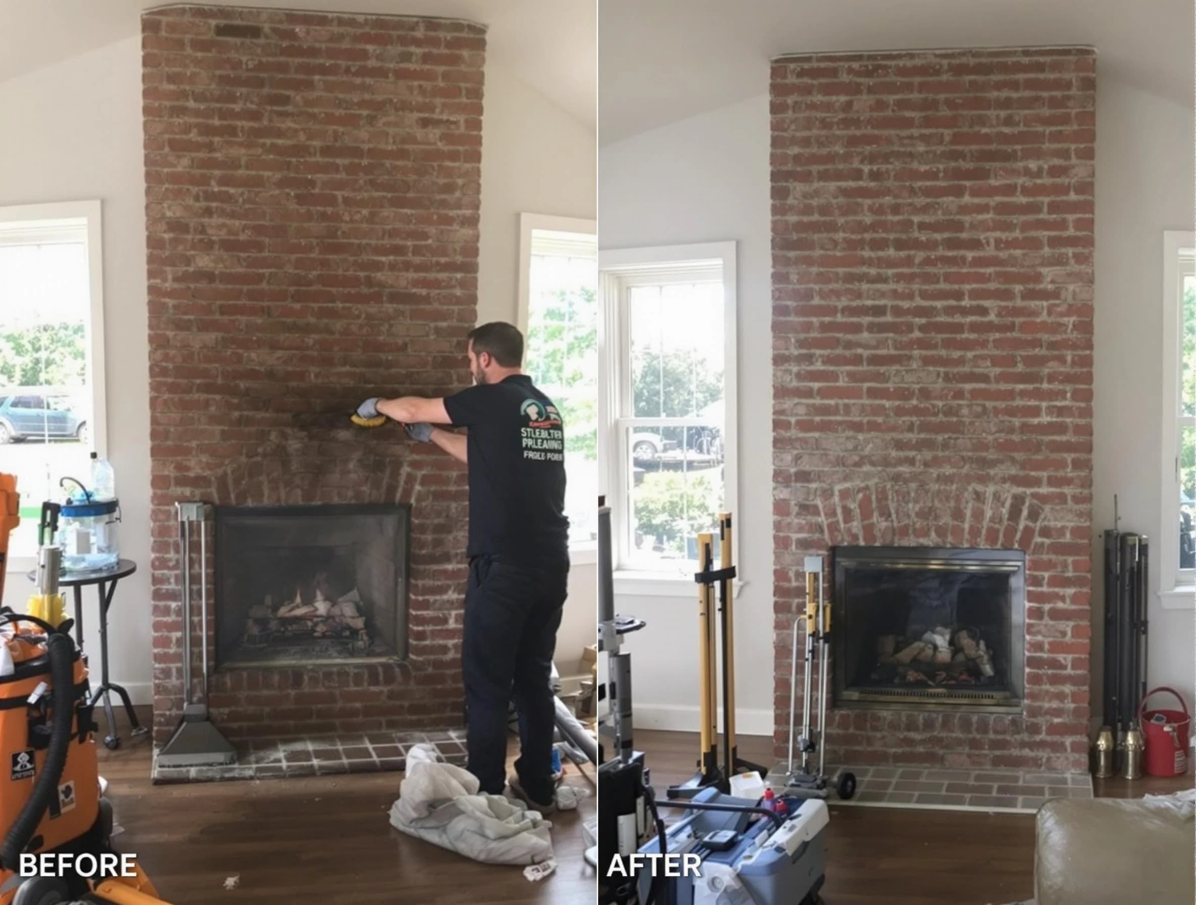 Finished chimney sweeping service by Union Chimney Sweep in Union, NJ