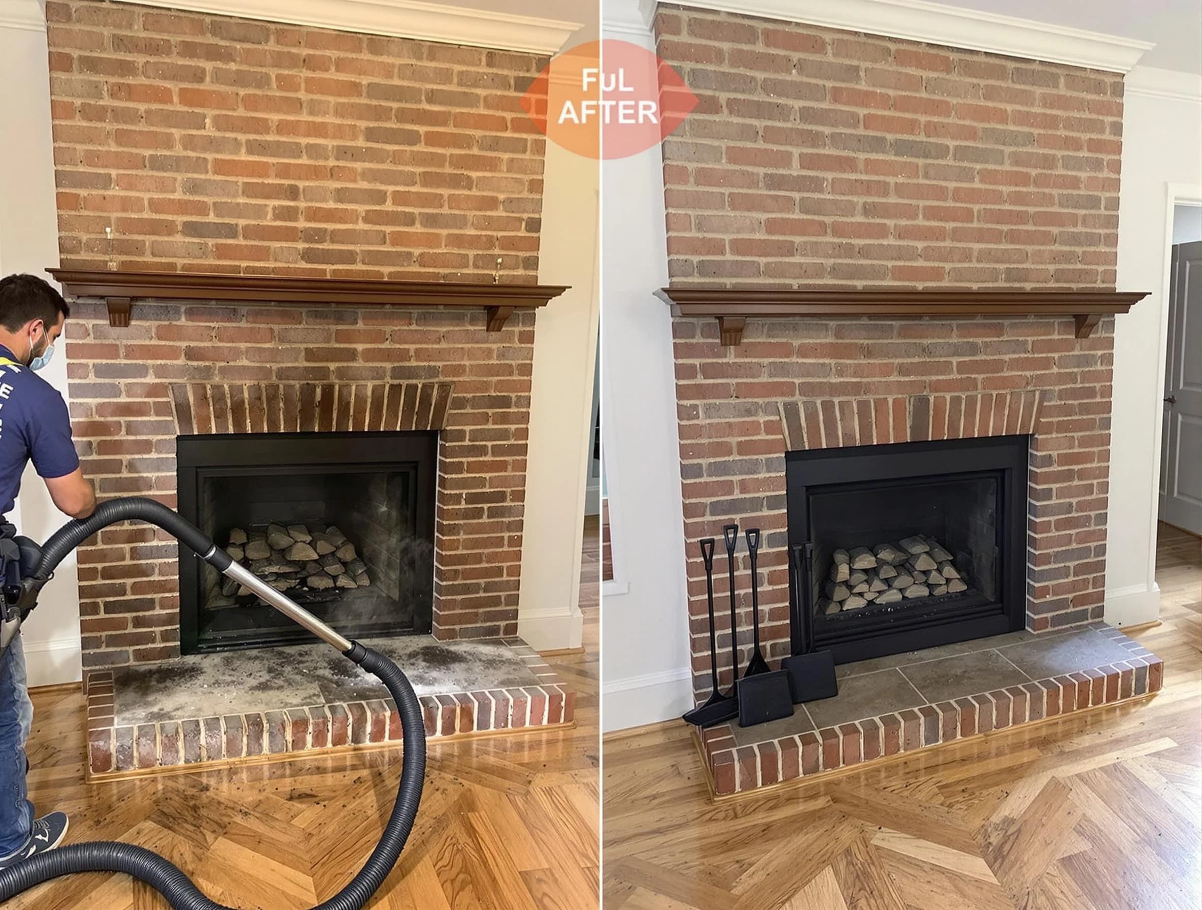 Union Chimney Sweep carefully sanitizing a fireplace in Union, NJ
