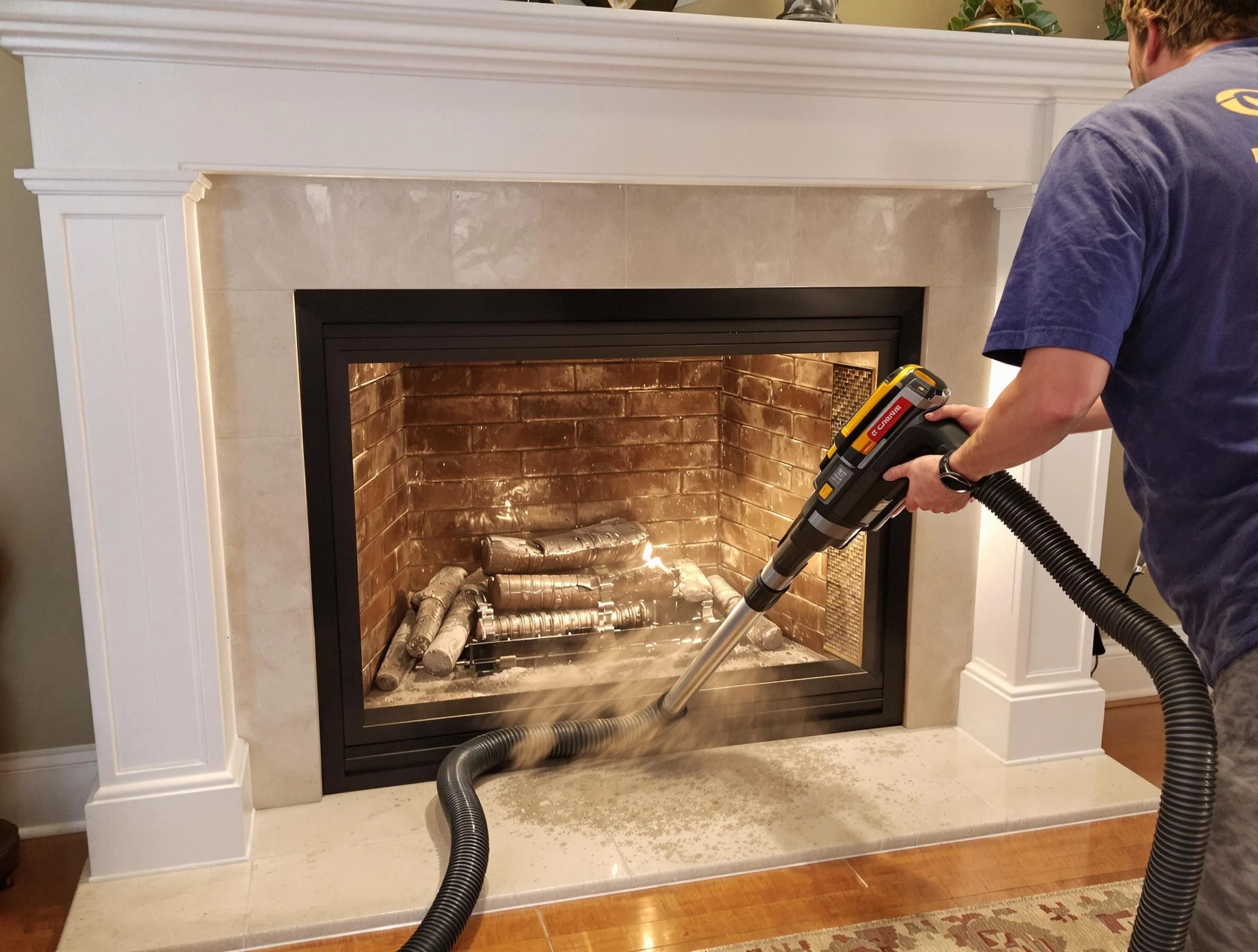 Fireplace cleaning performed by Union Chimney Sweep in Union, NJ