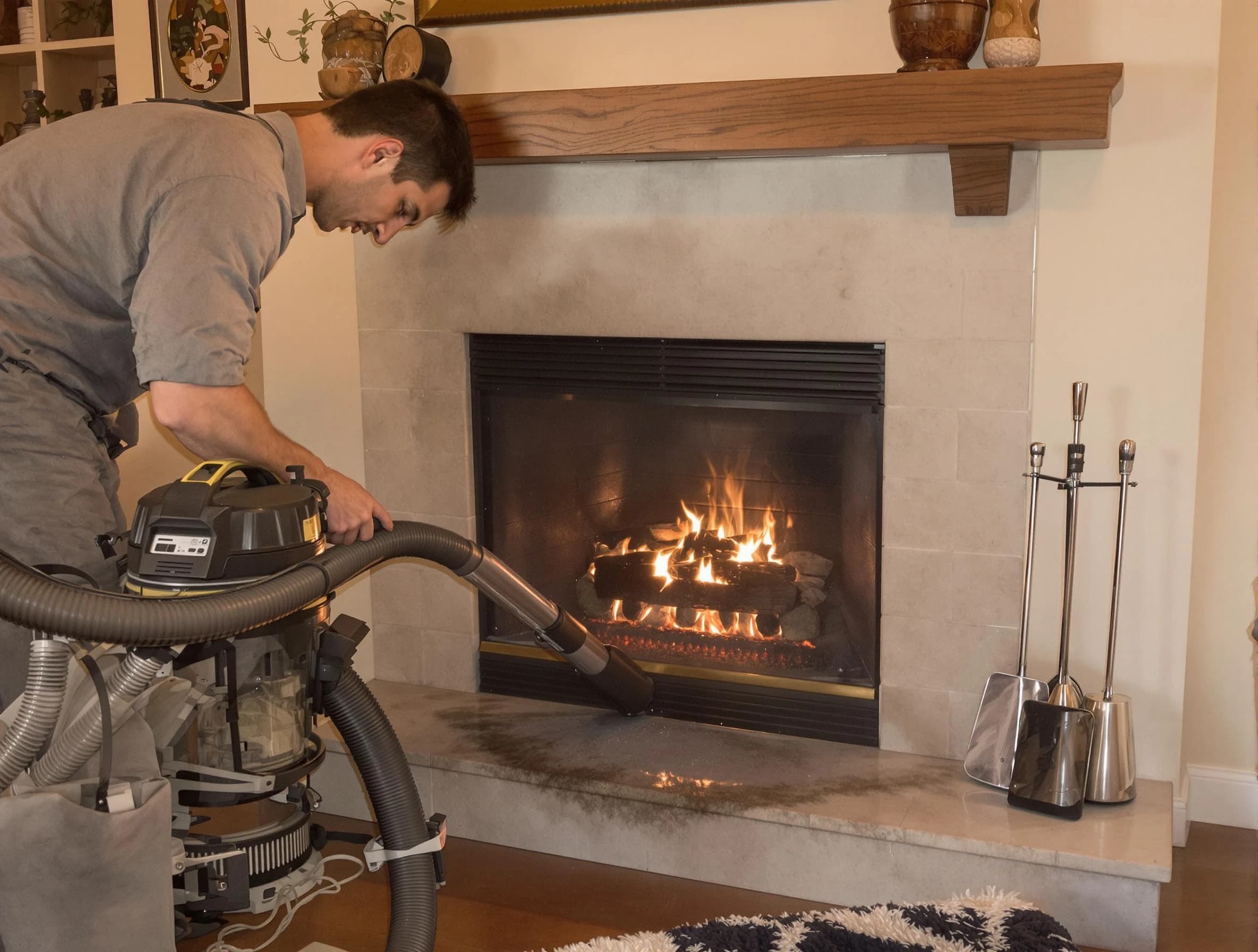 Routine fireplace upkeep by Union Chimney Sweep in Union, NJ