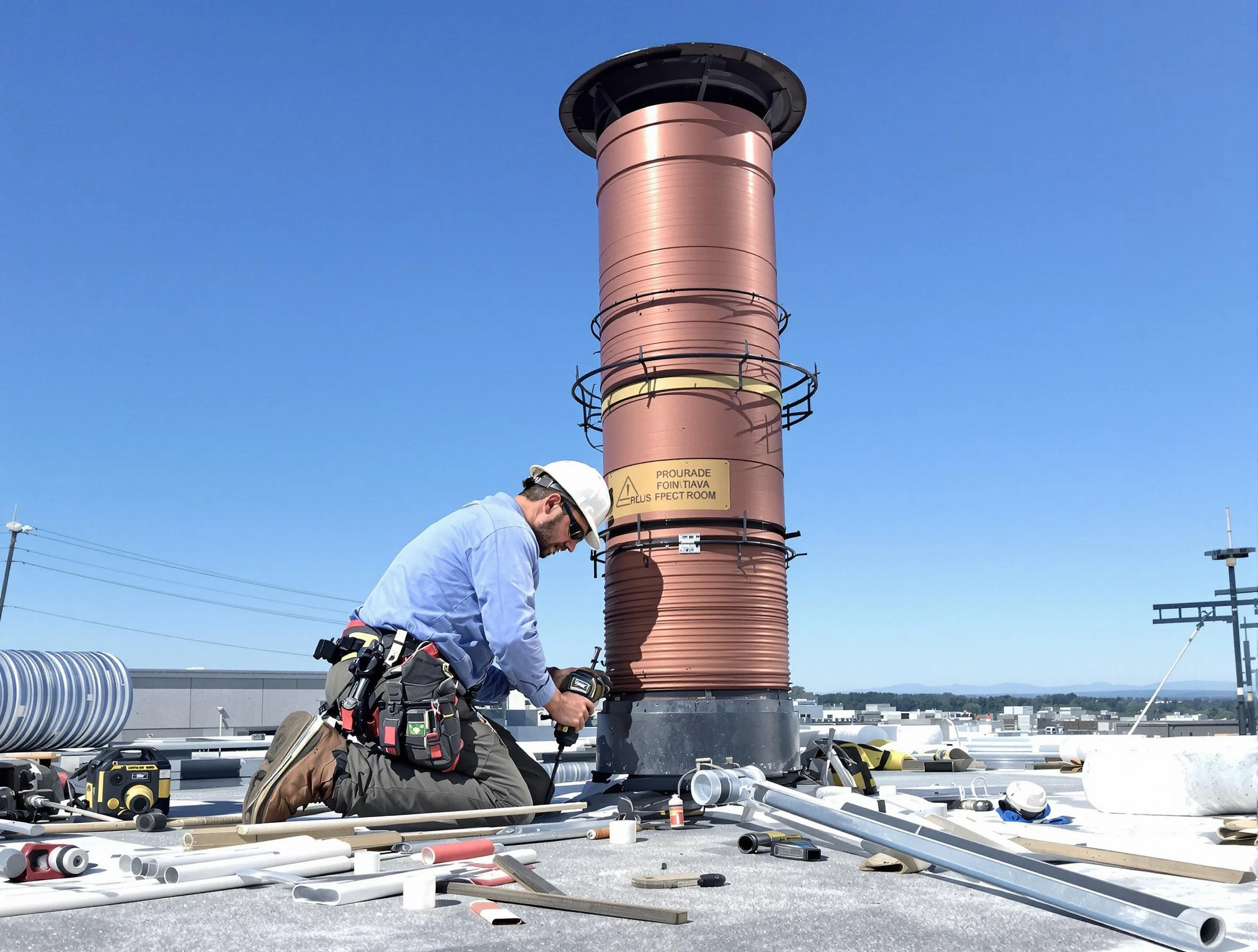 Installed chimney liner by Union Chimney Sweep in Union, NJ
