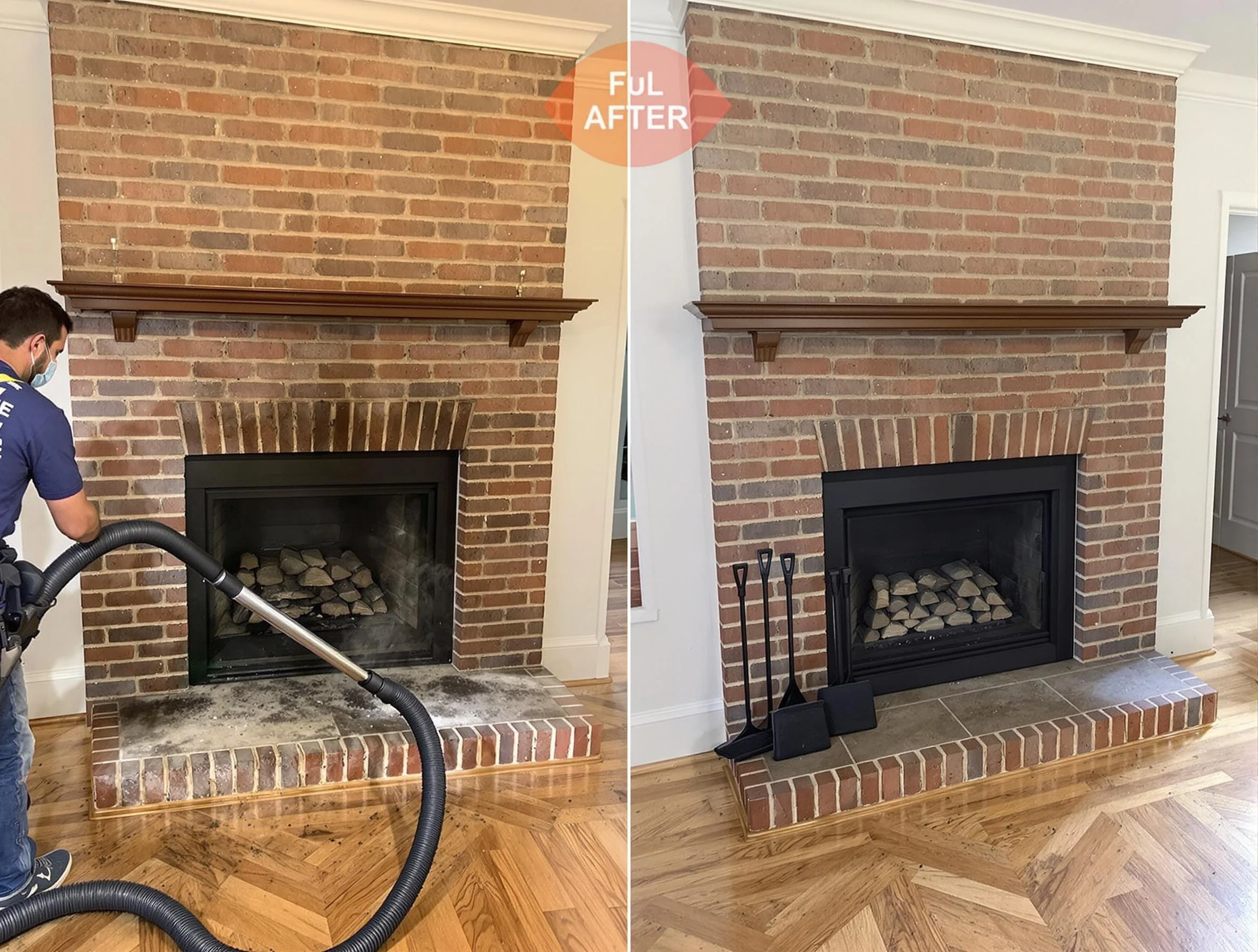 Union Chimney Sweep carefully sanitizing a fireplace in Union, NJ