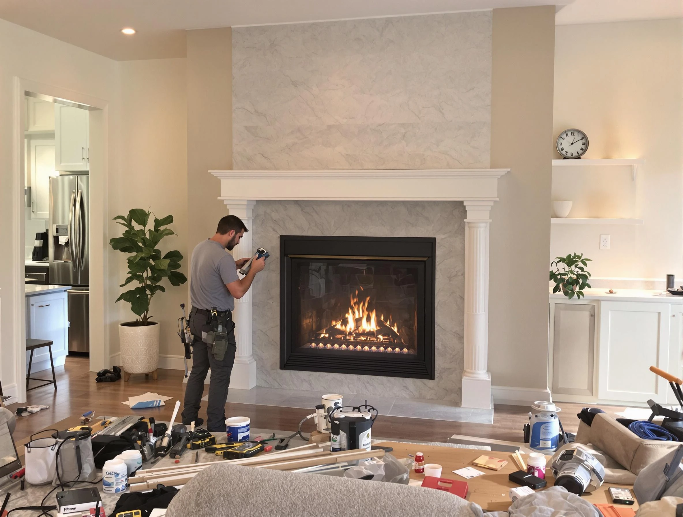 Newly installed fireplace by Union Chimney Sweep in Union, NJ