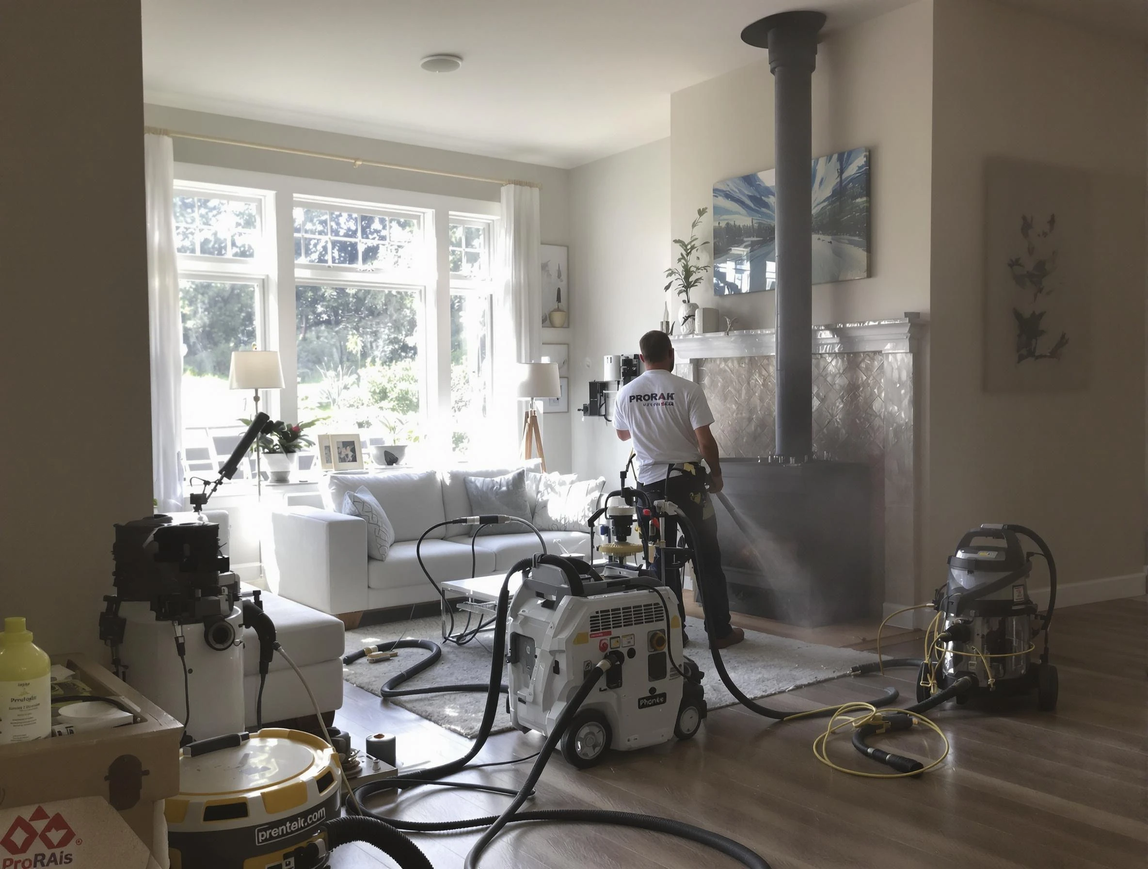 Soot removal service by Union Chimney Sweep for a fireplace in Union, NJ